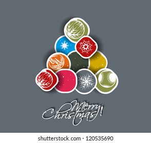 Modern christmas tree tag design element,