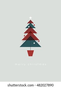 Modern Christmas tree vector symbol of winter holiday. Geometric polygonal shapes. Eps10 vector illustration.