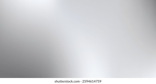Modern chrome gradient surface with light gloss. Vector aluminum grey sheet with reflection design abstract