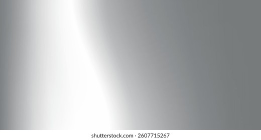 Modern chrome gradient surface with light gloss. Silver foil background with metal mirror texture abstract simple art design