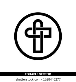modern church cross logo design