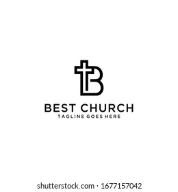 Modern Church Logo With B Sign Modern Vector Graphic Abstract.