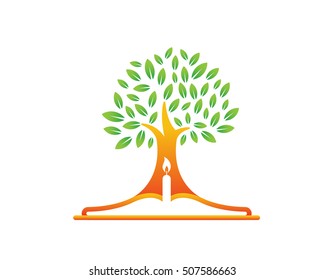 Modern Church Logo - Bible Tree Symbol
