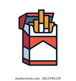 Modern Cigarette Box and Tobacco Pack Icon Design