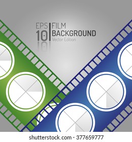 Modern Cinema Background Design. Vector Elements. Minimal Isolated Film Illustration. EPS10
