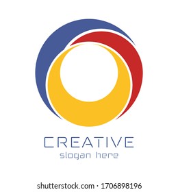 Modern Circle 3D Colorful Logo Vector. Letter O 3D Illustration. 