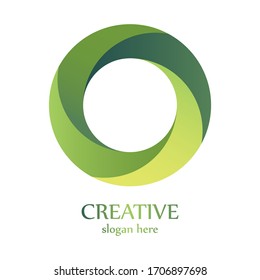 Modern Circle 3D Nature Logo Vector. Letter O 3D Illustration. 