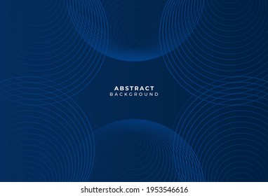 modern circle abstract presentation background. Luxury abstract decoration, halftone gradients, Dark blue background. Vector illustration. 