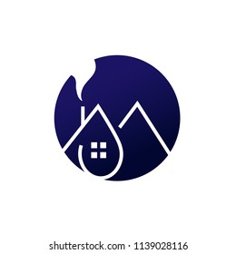 Modern circle attic logotype for branding identity. Vector image.