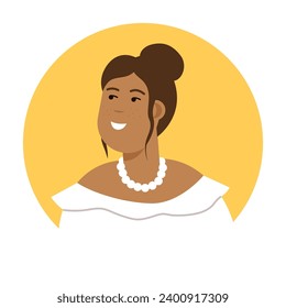 Modern circle avatar. Character face, head portrait. Cool creative user profiles. Flat graphic vector illustration EPS10