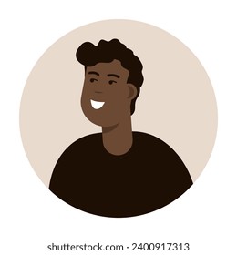 Modern circle avatar. Character face, head portrait. Cool creative user profiles. Flat graphic vector illustration EPS10