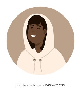 Modern circle avatar. Character face, head portrait. Cool creative user profiles. Flat graphic vector illustration EPS10