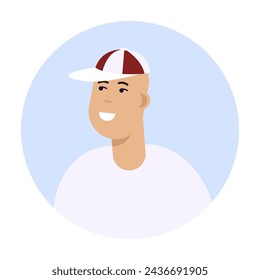 Modern circle avatar. Character face, head portrait. Cool creative user profiles. Flat graphic vector illustration EPS10