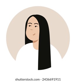 Modern circle avatar. Character face, head portrait. Cool creative user profiles. Flat graphic vector illustration EPS10