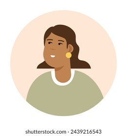 Modern circle avatar. Character face, head portrait. Cool creative user profiles. Flat graphic vector illustration EPS10