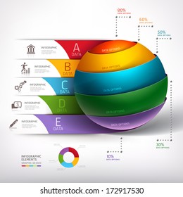Modernes Circle Ball 3D Treppenkartengeschäft. Vektorillustration. kann für Workflow-Layout, Banner, Nummernoptionen, Step-up Optionen, Web-Design, Infografiken verwendet werden.