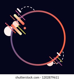 Modern circle banner in colorful frame illustration