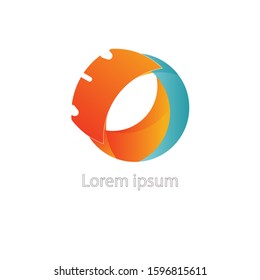 Modern Circle Blue Orange Logo Vector 