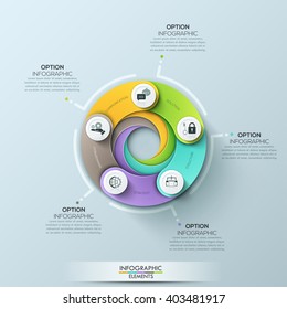 Modern circle business template. Vector illustration. Can be used for workflow layout, diagram, number options, web design, infographics and timeline.