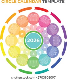 Modern Circle Calendar Design Template