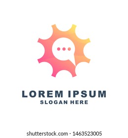 Modern circle chat logo premium