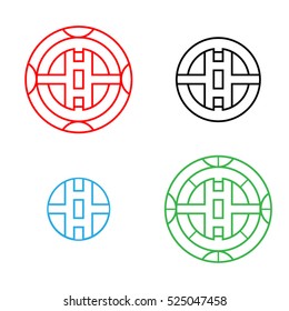 Modern Circle Chinese pattern window frame