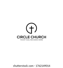 Modern Circle Church Logo Sign Modern Vector Graphic Abstract