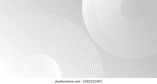 Modern circle and clean light box space vector design background simple abstract modern art