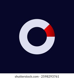 A modern circle design accented by a striking red segment, creating a bold visual impact.