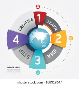 Modern Circle Design template / can be used for infographics / numbered banners / horizontal cutout lines / graphic or website layout vector
