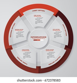 modern circle diagram with 5 steps elements. for your design and sample text. EPS10.