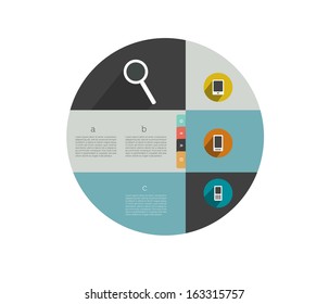 Modern circle diagram for infographics. Vector banner template for print or web.