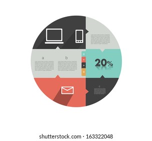 Modern circle diagram for infographics. Vector banner template for print or web.