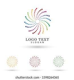 Modern Circle Dotted Logo. Symbol & Icon Vector Template.