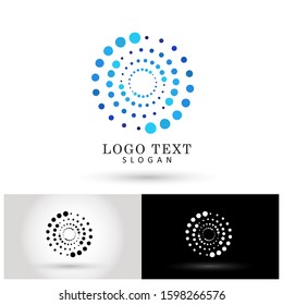 Modern Circle Dotted Logo. Symbol & Icon Vector Template.