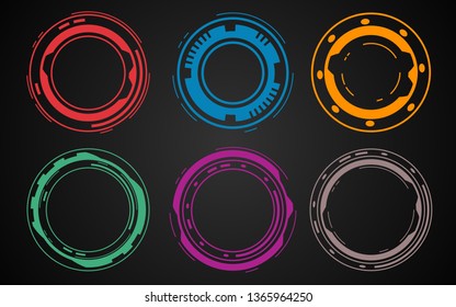modern circle elements. technology banner. colorful flyer template