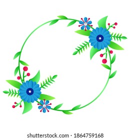 Diseño de plantilla floral de marco de círculo moderno para impresión