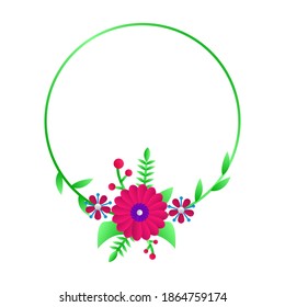 Modern circle frame floral template design for decoration design