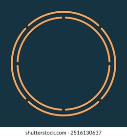 Modern circle frame isolated on dark emerald background