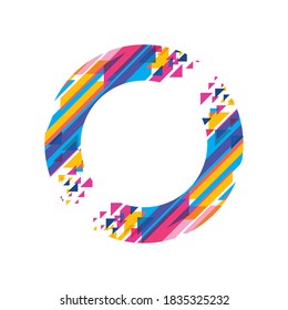 modern circle frame multicolored and striped design of Decorative element theme Vector illustration