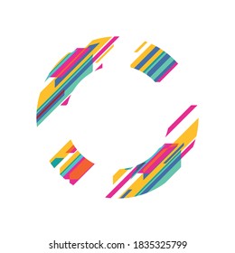 marco de círculo moderno diseño multicolor y rayado de elemento decorativo Ilustración vectorial