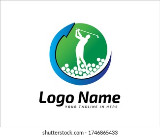 Modern Circle Golf logo design inspiration