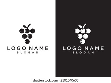 modern circle grape fruit logo