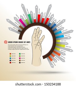 Modern circle with hand design  infographic template / can be used for infographics / graphic or website layout vector / business concept / brochure object