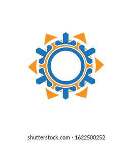 modern circle hvac contractor logo