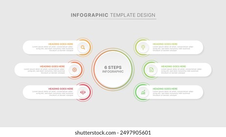 Moderne Circle Infographic Design-Vorlage mit sechs Optionen