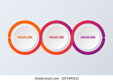 Modern Circle Infographic template with three steps. Vector illustration