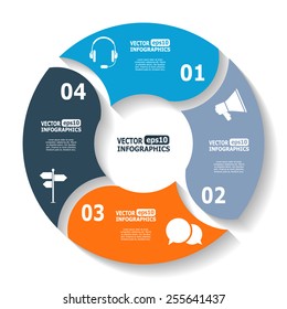 Modern circle infographics for e-business, diagrams, charts, web sites, mobile applications, banners, corporate brochures, book covers, layouts, presentations etc. Vector eps10 illustration