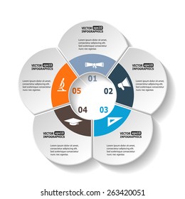 Modern circle infographics for e-business, diagrams, charts, web sites, mobile applications, banners, corporate brochures, book covers, layouts, presentations etc. Vector eps10 illustration