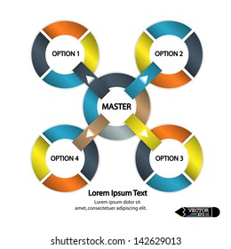 modern circle infographics options banner. Vector illustration. can be used for work flow layout, diagram, number options, web design.